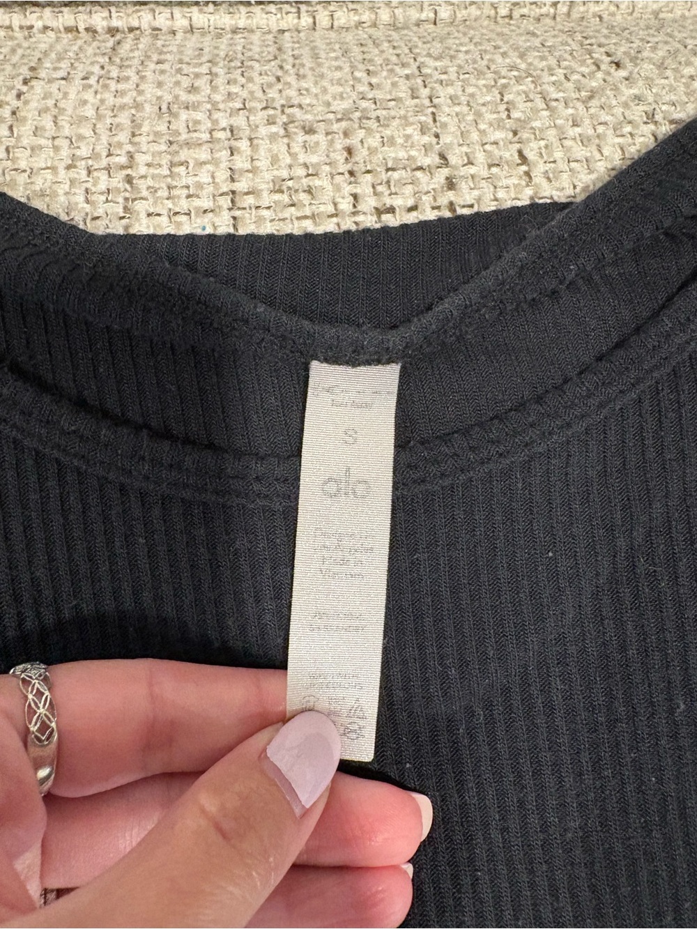 Alo Long Sleeve Ribbed Tee - Picture 3 of 3